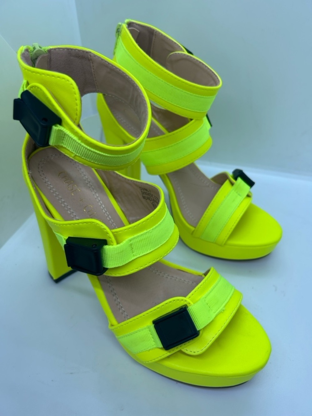 Chase + Chloe Neon yellow
platform straps shoes Size 6.5 - Picture 9 of 13